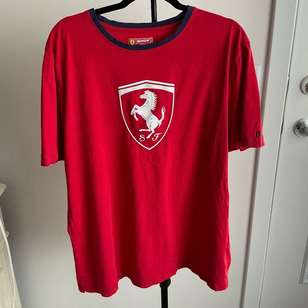 Scuderia Ferrari Red Short Sleeved Logo T shirt, Men's XXXL